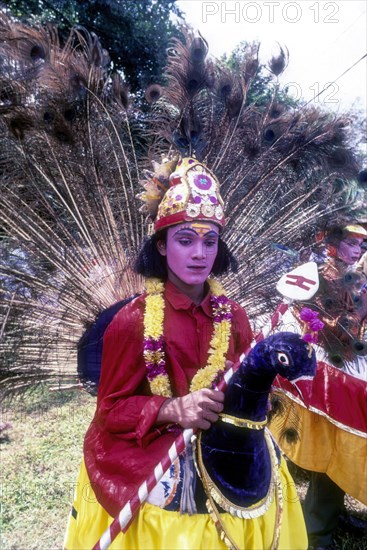 Mayilnirtham in Athachamayam celebration in Thripunithura during Onam near Ernakulam