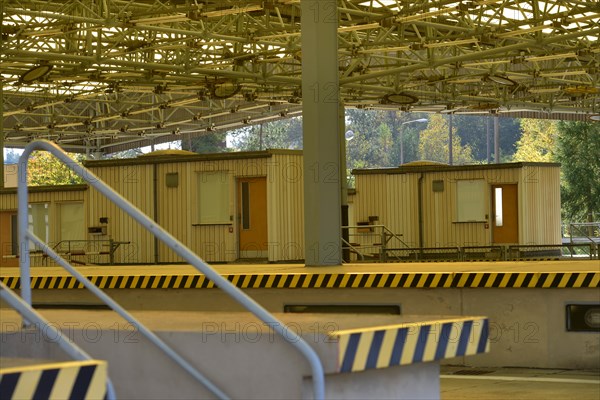 Passport and customs control point truck and bus entry