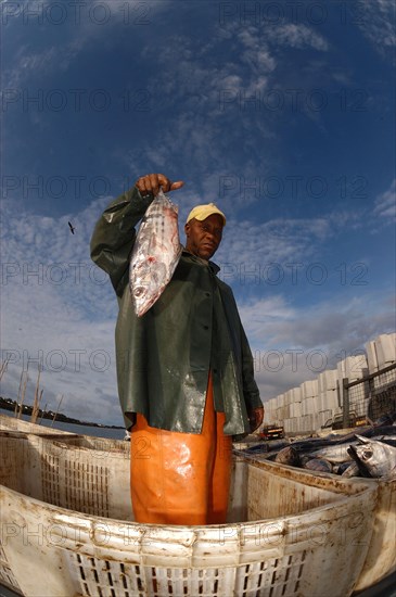 Tuna fisherman with catch