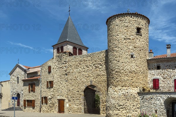 Priory and Saint-Pierre Church. Bournoncle Saint-Pierre. Haute Loire departement. Auvergne Rhone Alpes. France