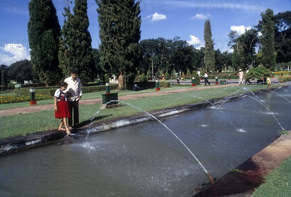 Holi Daying in Brindavan Gardens at Mysore