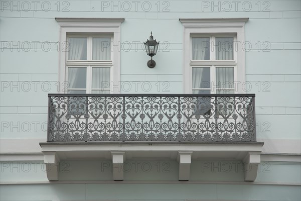 Artful railing and wrought-iron work on the balcony of Haus Reiss in Bad Soden