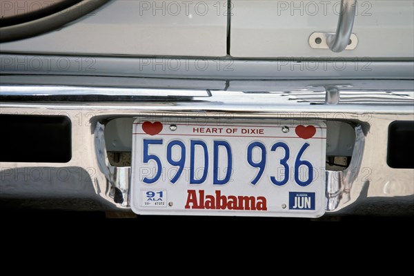 Car licence plate USA