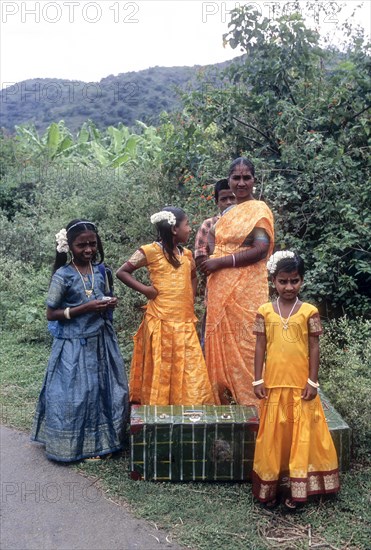 Villagers waiting for bus