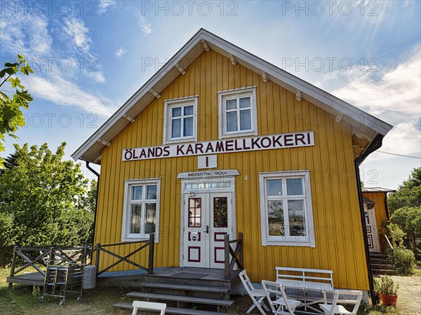 Yellow wooden house