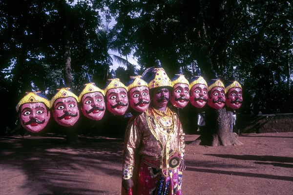 Ravana in Athachamayam celebration in Thripunithura during Onam near Ernakulam