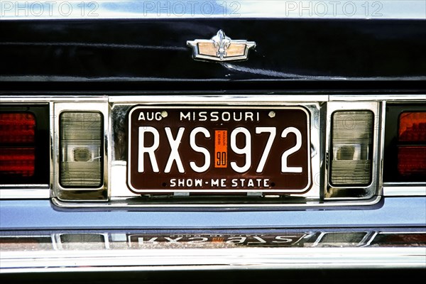 Car licence plate USA