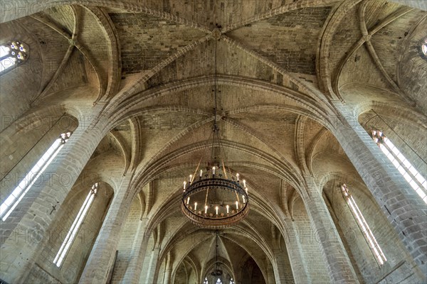 Vaults and columns . Â Saint Robert abbaye of la Chaise Dieu. Haute Loire department. Auvergne Rhone Alpes. France