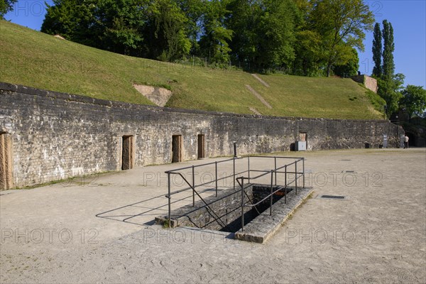 Entrance stairs to basement cellar Arenakeller of historic Roman amphitheatre of Trier Treverorum Augusta