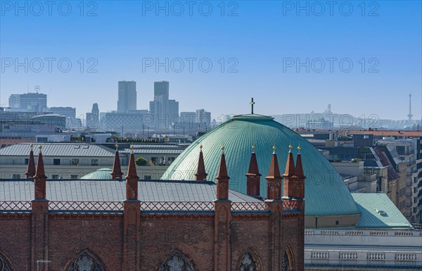 View from the roof terrace of the Stadtschloss to the Friedrichwerder Church and the roof of St Hedwig's Cathedral