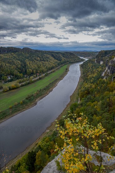 Bastei view of the Elbe valley towards Wehlen