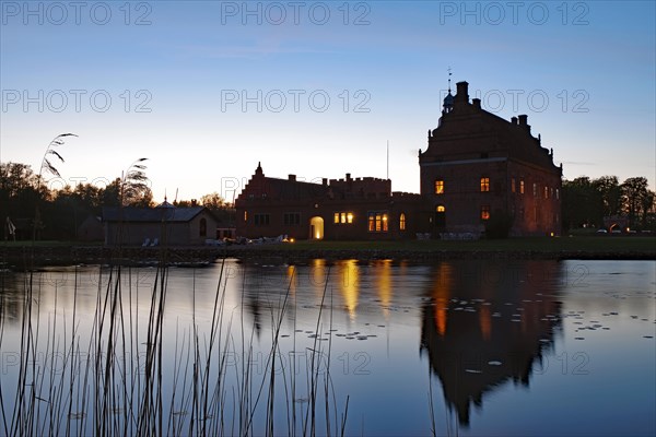 Castle reflected in a lake