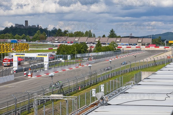 Nuerburgring race track start and finish straight with Nuerburg