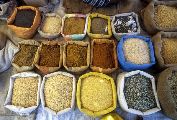 Mixed spices at a market