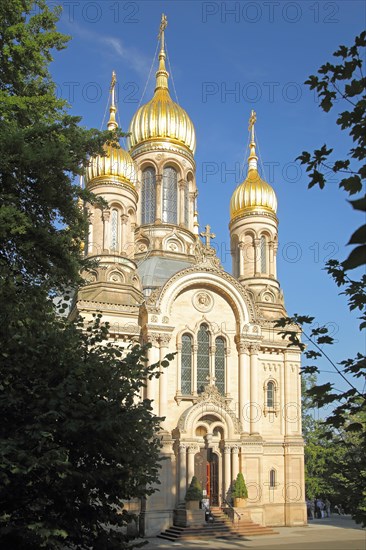 Russian chapel built 1847-1855 on the Neroberg in Wiesbaden