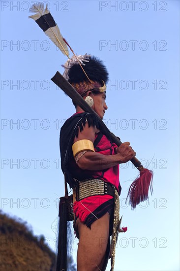 Naga tribesman in traditional dress