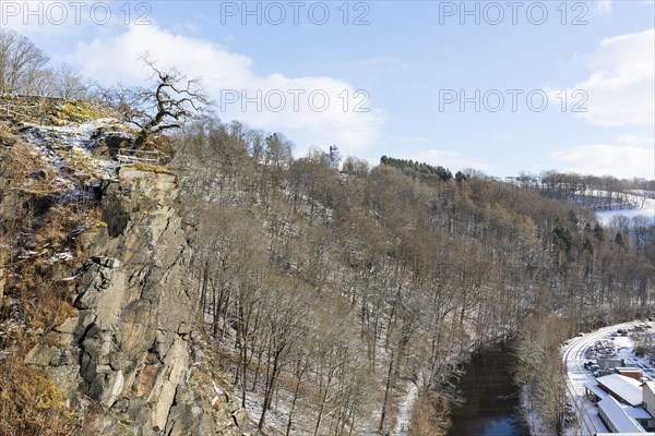 Viewpoint high above the Zschopautalweg and the Zschopau