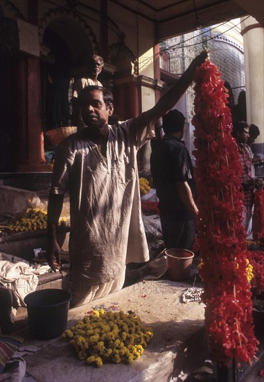 Flower seller in Kali Khetra