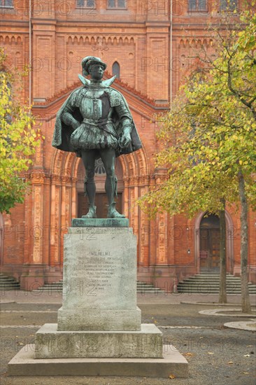 Monument to William I the Silent 1533-1584 Prince of Orange and Count of Nassau in front of the Market Church in Wiesbaden