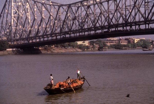 Howrah Bridge now Rabindra Setu over Hooghly River