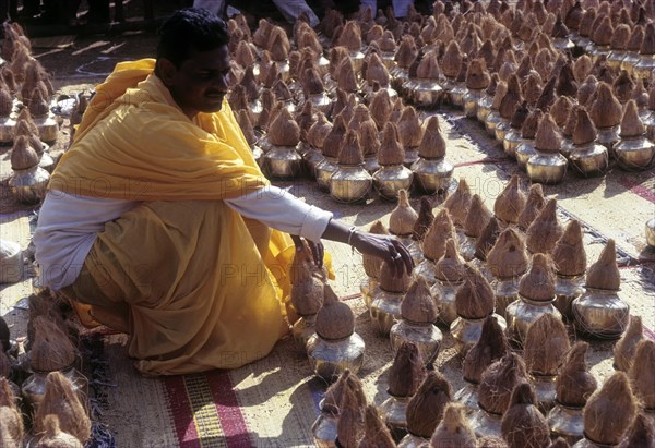 A Jain at puja