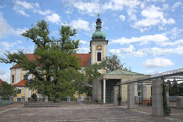 Baroque St. John's Church from Lammplatz in Donaueschingen