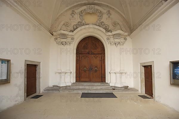 Portal of the Fridolinsmuenster in Bad Saeckingen