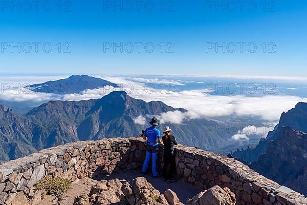 View from the summit of Roque de los Muchachos over the mountain landscape