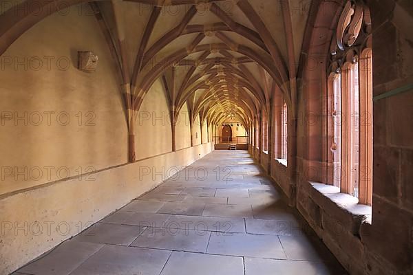 Cloister with Gothic ribbed vault in Alpirsbach Monastery