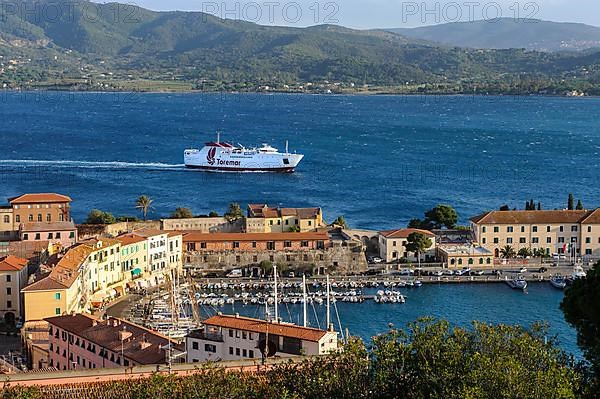 View of ferry from Italian mainland to Elba