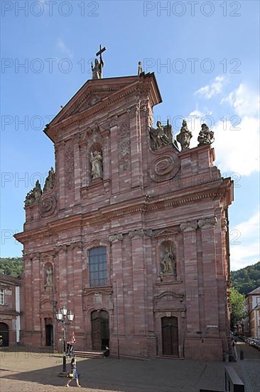 Neo-Baroque Jesuit church with ornamentation in the old town