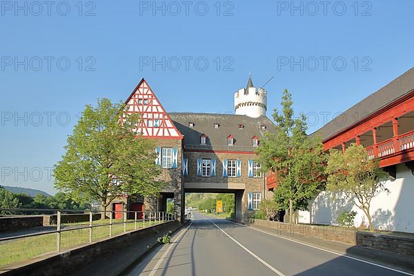 Moated castle Oberburg Schloss von der Leyen built 15th century in Gondorf