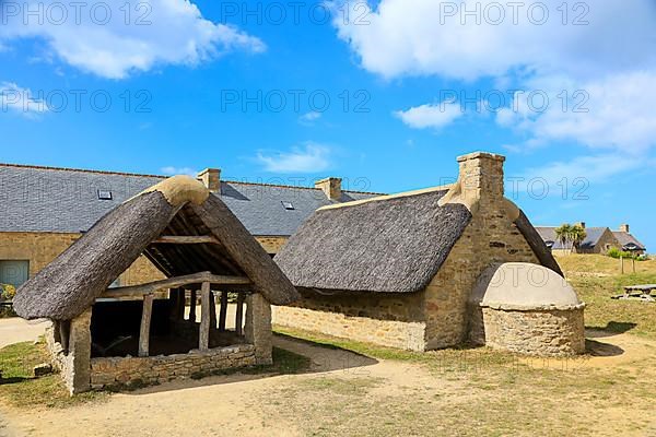 Former village of Meneham with thatched houses