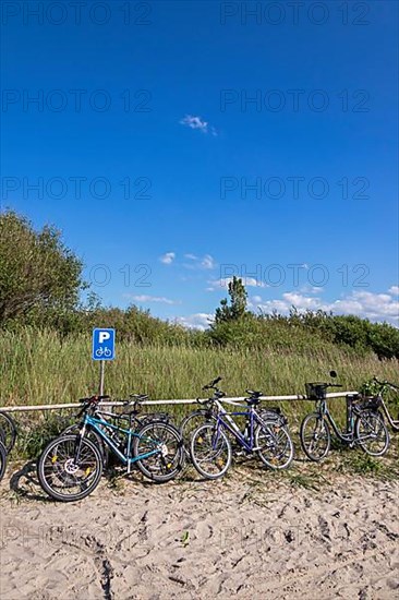 Bicycle car park on the beach
