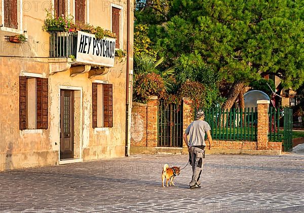 Man walking his dog