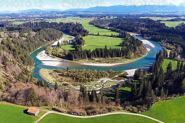 Aerial view of the Litzau Loop in fine weather