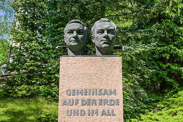 Monument to cosmonauts Waleri Bykowski and Sigmund Jaehn