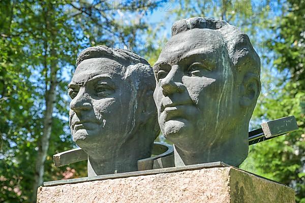 Monument to cosmonauts Waleri Bykowski and Sigmund Jaehn