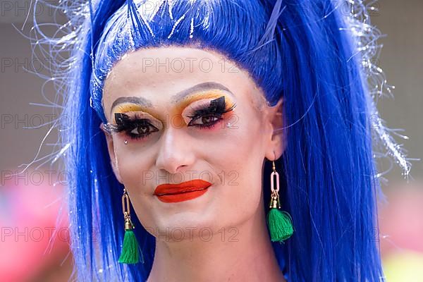 Made-up transvestite at the CSD parade