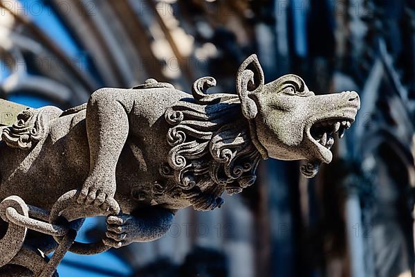 Mystical figures as gargoyles at Cologne Cathedral