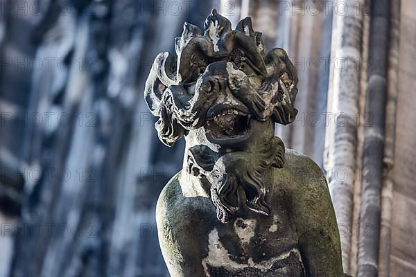 Mystical figures as gargoyles at Cologne Cathedral