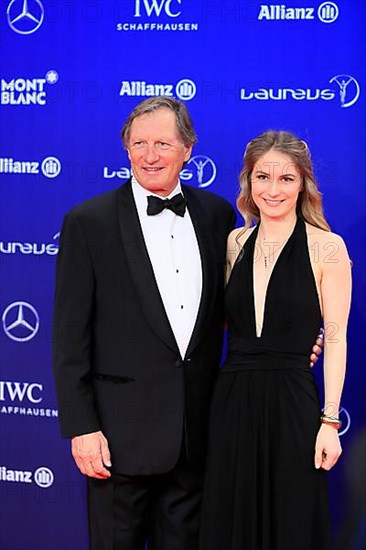 Former ski racer Franz Klammer with daughter