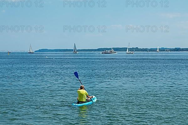 Man sitting on SUP board