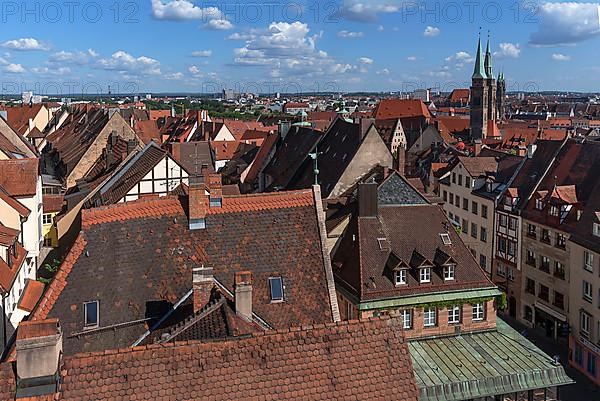 View of the old town with the St. Sebald and St. Lorenz Church