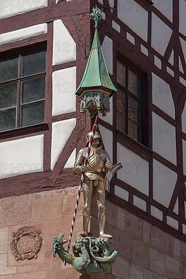 Sculpture of St. George with the Dragon at Pilatus House