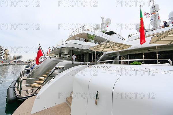 Aft deck of the motor yacht Baron Trenck at the race track