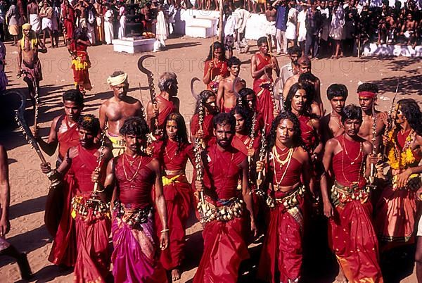 Velichappadu or Oracles in Bharani festival in Kodungallur