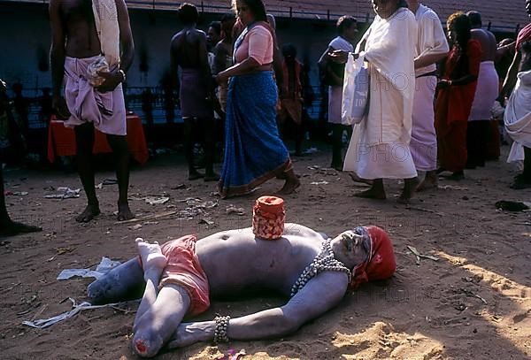 An amputee beggar in Bharani festival at Kodungallur