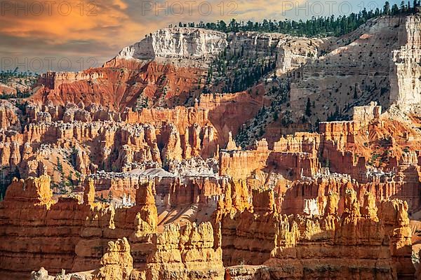 Rock formations and hoodoos in the evening