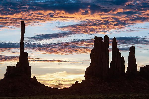 Sunrise with Totem Pole backlit